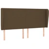 Image de vidaXL Tête de lit avec oreilles brun foncé 163x23x118/128 cm Tissu