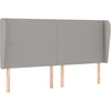 Image de vidaXL Tête de lit avec oreilles gris clair 183x23x118/128 cm Tissu
