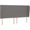 Image de vidaXL Tête de lit avec oreilles gris foncé 183x23x118/128 cm Tissu