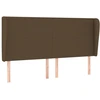 Image de vidaXL Tête de lit avec oreilles brun foncé 183x23x118/128 cm Tissu