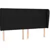 Image de vidaXL Tête de lit avec oreilles noir 203x23x118/128 cm Tissu