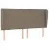 Image de vidaXL Tête de lit avec oreilles taupe 203x23x118/128 cm Tissu