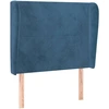 Image de vidaXL Tête de lit avec oreilles bleu foncé 83x23x118/128 cm velours