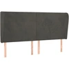 Image de vidaXL Tête de lit avec oreilles gris foncé 163x23x118/128 cm velours