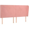 Image de vidaXL Tête de lit avec oreilles rose 163x23x118/128 cm velours