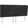 Image de vidaXL Tête de lit avec oreilles noir 183x23x118/128 cm velours