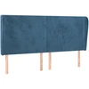 Image de vidaXL Tête de lit avec oreilles bleu foncé 183x23x118/128 cm velours