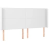 Image de vidaXL Tête de lit avec oreilles blanc 163x23x118/128 cm similicuir
