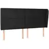 Image de vidaXL Tête de lit avec oreilles Noir 183x23x118/128 cm Similicuir