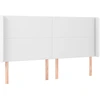 Image de vidaXL Tête de lit avec oreilles blanc 203x23x118/128 cm similicuir