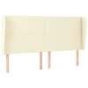 Image de vidaXL Tête de lit avec oreilles Crème 203x23x118/128 cm Similicuir