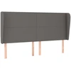 Image de vidaXL Tête de lit avec oreilles Gris 203x23x118/128 cm Similicuir