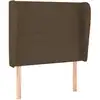 Image de vidaXL Tête de lit avec oreilles brun foncé 93x23x118/128 cm Tissu