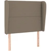 Image de vidaXL Tête de lit avec oreilles taupe 93x23x118/128 cm Tissu