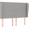 Image de vidaXL Tête de lit avec oreilles gris clair 147x23x118/128 cm Tissu
