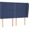 Image de vidaXL Tête de lit avec oreilles bleu 147x23x118/128 cm Tissu