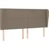 Image de vidaXL Tête de lit avec oreilles taupe 183x23x118/128 cm Tissu