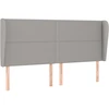 Image de vidaXL Tête de lit avec oreilles gris clair 203x23x118/128 cm Tissu