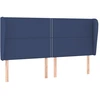 Image de vidaXL Tête de lit avec oreilles bleu 203x23x118/128 cm Tissu