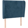 Image de vidaXL Tête de lit avec oreilles bleu foncé 103x23x118/128 cm velours