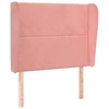 Image de vidaXL Tête de lit avec oreilles rose 103x23x118/128 cm velours