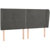 Image de vidaXL Tête de lit avec oreilles gris foncé 183x23x118/128 cm velours
