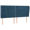 Image de vidaXL Tête de lit avec oreilles bleu foncé 203x23x118/128 cm velours