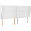 Image de vidaXL Tête de lit avec oreilles blanc 203x23x118/128 cm similicuir