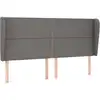 Image de vidaXL Tête de lit avec oreilles Gris 203x23x118/128 cm Similicuir