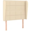 Image de vidaXL Tête de lit avec oreilles Crème 83x23x118/128 cm Tissu