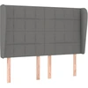 Image de vidaXL Tête de lit avec oreilles gris foncé 147x23x118/128 cm Tissu