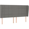 Image de vidaXL Tête de lit avec oreilles gris foncé 163x23x118/128 cm Tissu