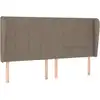 Image de vidaXL Tête de lit avec oreilles taupe 163x23x118/128 cm Tissu