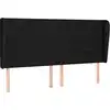Image de vidaXL Tête de lit avec oreilles Noir 183x23x118/128 cm Tissu