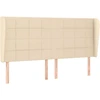 Image de vidaXL Tête de lit avec oreilles Crème 183x23x118/128 cm Tissu