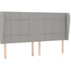 Image de vidaXL Tête de lit avec oreilles gris clair 203x23x118/128 cm Tissu