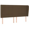 Image de vidaXL Tête de lit avec oreilles brun foncé 203x23x118/128 cm Tissu