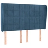 Image de vidaXL Tête de lit avec oreilles bleu foncé 147x23x118/128 cm velours
