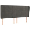 Image de vidaXL Tête de lit avec oreilles noir 163x23x118/128 cm velours