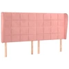 Image de vidaXL Tête de lit avec oreilles rose 163x23x118/128 cm velours