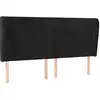 Image de vidaXL Tête de lit avec oreilles noir 183x23x118/128 cm velours