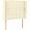 Image de vidaXL Tête de lit avec oreilles Crème 83x23x118/128 cm Similicuir