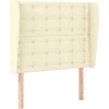 Image de vidaXL Tête de lit avec oreilles Crème 93x23x118/128 cm Similicuir