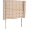 Image de vidaXL Tête de lit avec oreilles Cappuccino-Brun 93x23x118/128 cm Similicuir