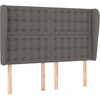 Image de vidaXL Tête de lit avec oreilles Gris 147x23x118/128 cm Similicuir