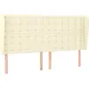 Image de vidaXL Tête de lit avec oreilles Crème 163x23x118/128 cm Similicuir