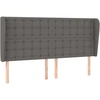 Image de vidaXL Tête de lit avec oreilles Gris 163x23x118/128 cm Similicuir