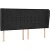 Image de vidaXL Tête de lit avec oreilles Noir 203x23x118/128 cm Similicuir