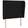 Image de vidaXL Tête de lit avec oreilles Noir 83x23x118/128 cm Tissu