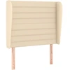 Image de vidaXL Tête de lit avec oreilles Crème 83x23x118/128 cm Tissu